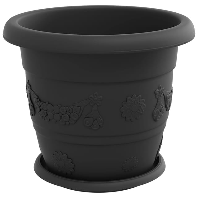 vidaXL Blumentöpfe 24 Stk Schwarz Ø 26 x 21,5 cm Kunststoff 3403287