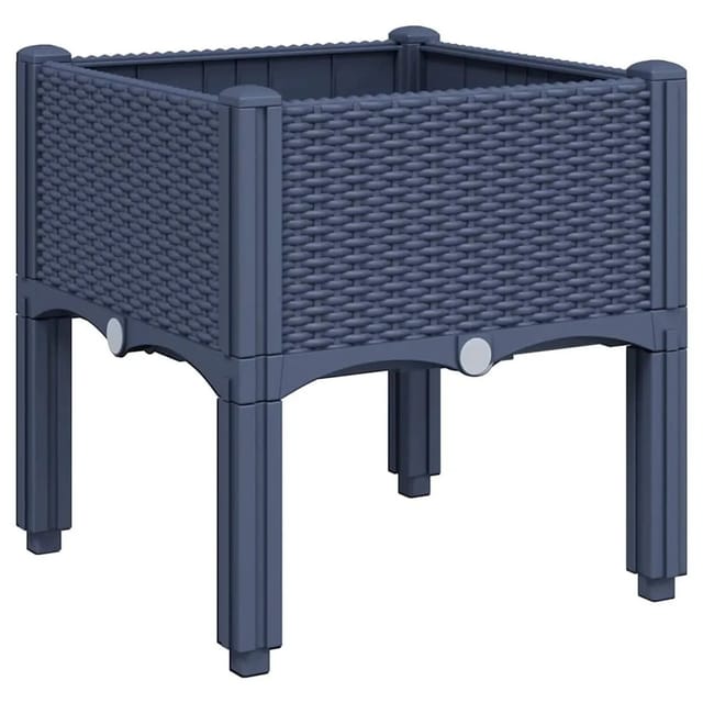 vidaXL Pflanzkasten mit Beinen Blaugrau 40x40x42 cm PP 367886
