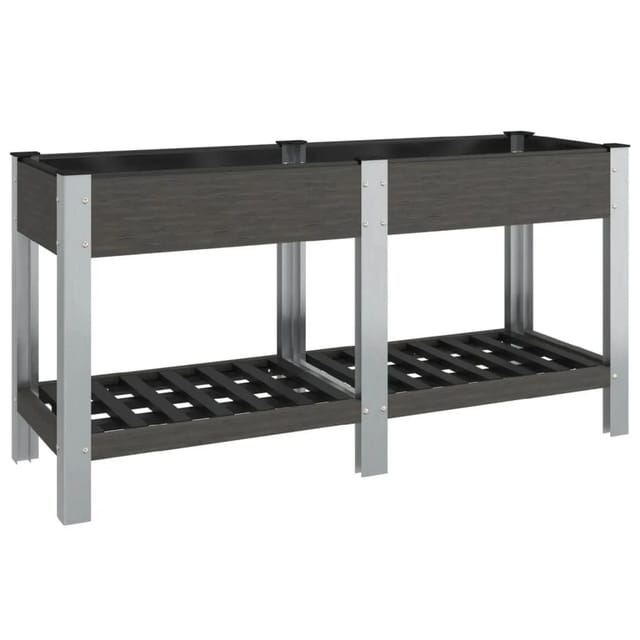 vidaXL Garten-Hochbeet mit Ablage Grau 150x50x75 cm WPC 362571