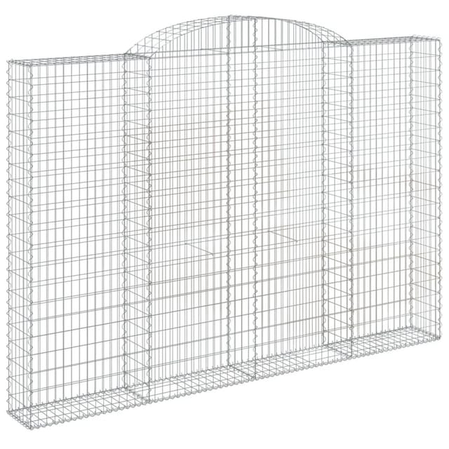 vidaXL Gabionen mit Hochbogen 2 Stk 300x30x200/220cm Verzinktes Eisen 3146611