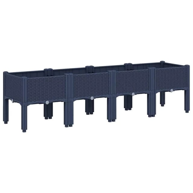 vidaXL Pflanzkasten mit Beinen Blaugrau 160x40x42 cm PP 367901