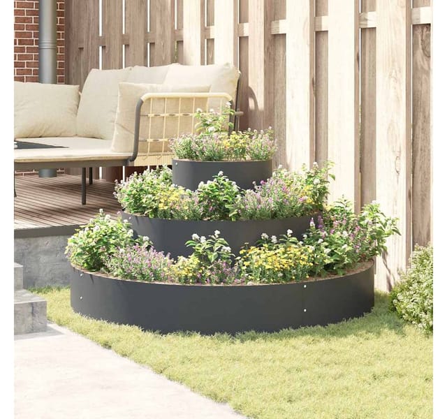 vidaXL Garten-Pflanzgefäß Anthrazit 120 x 120 x 20 cm 873657