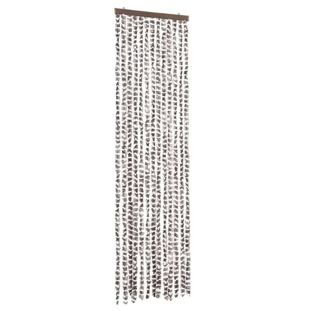 vidaXL Fliegenvorhang Taupe und Weiß 56x200 cm Chenille 377403