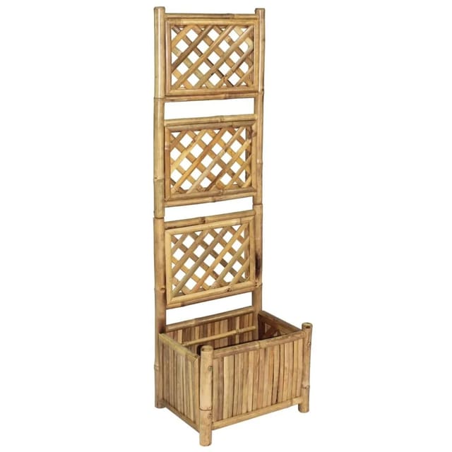 vidaXL Pflanzenbehälter mit Spalier Bambus 40 cm 43713