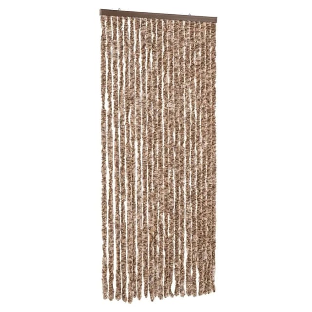 vidaXL Fliegenvorhang Beige und Dunkelbraun 90x200 cm Chenille 377320