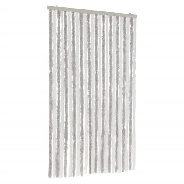 vidaXL Fliegenvorhang Hellgrau und Weiß 100x200 cm Chenille 377315