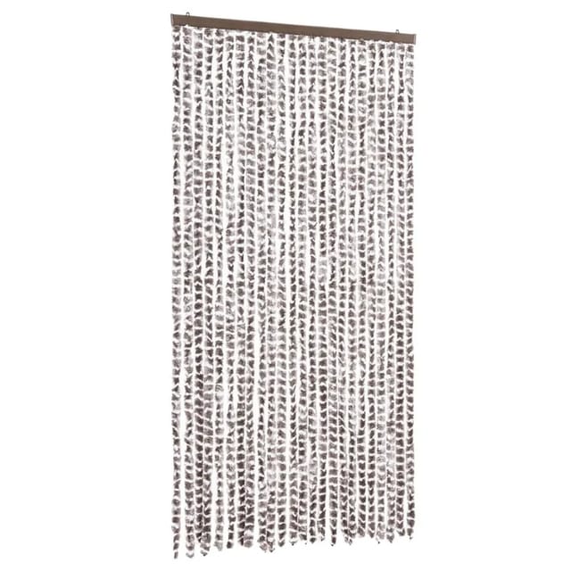 vidaXL Fliegenvorhang Taupe und Weiß 100x200 cm Chenille 377405