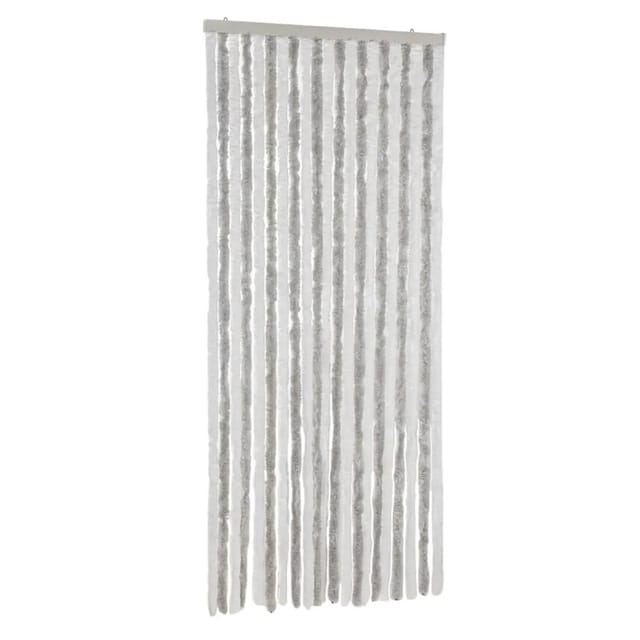 vidaXL Fliegenvorhang Hellgrau und Weiß 90x200 cm Chenille 377313