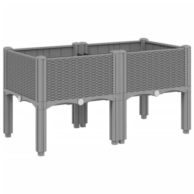 vidaXL Pflanzkasten mit Beinen Hellgrau 80x40x42 cm PP 367892