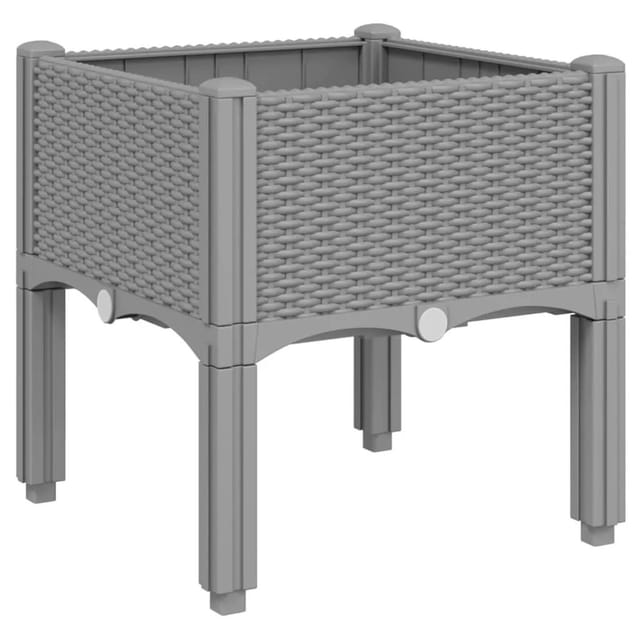 vidaXL Pflanzkasten mit Beinen Hellgrau 40x40x42 cm PP 367887