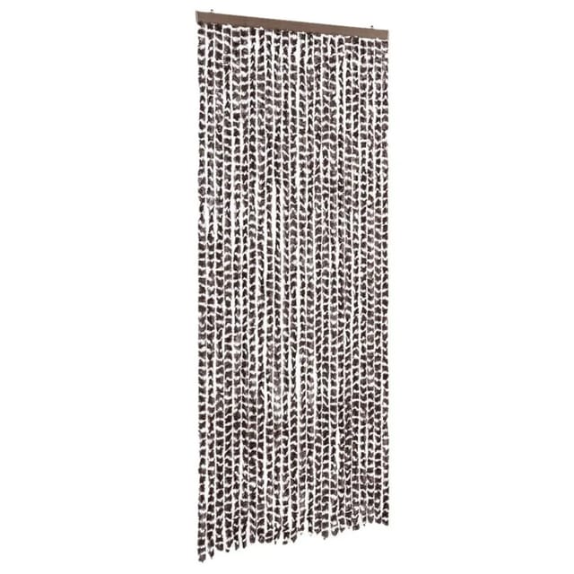 vidaXL Fliegenvorhang Braun und Weiß 100x230 cm Chenille 377394