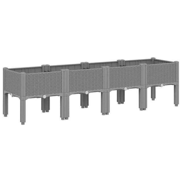 vidaXL Pflanzkasten mit Beinen Hellgrau 160x40x42 cm PP 367902