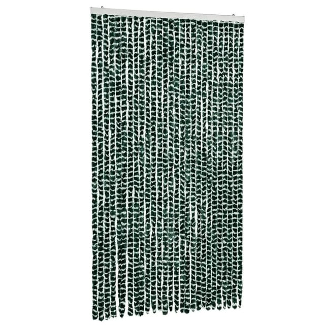 vidaXL Fliegenvorhang Grün und Weiß 118x220 cm Chenille 4004887