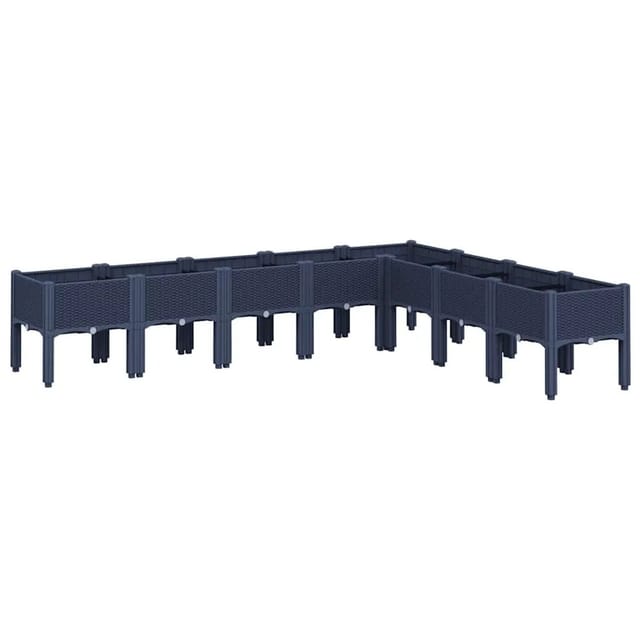 vidaXL Pflanzkasten mit Beinen Blaugrau 200x160x42 cm PP 367911