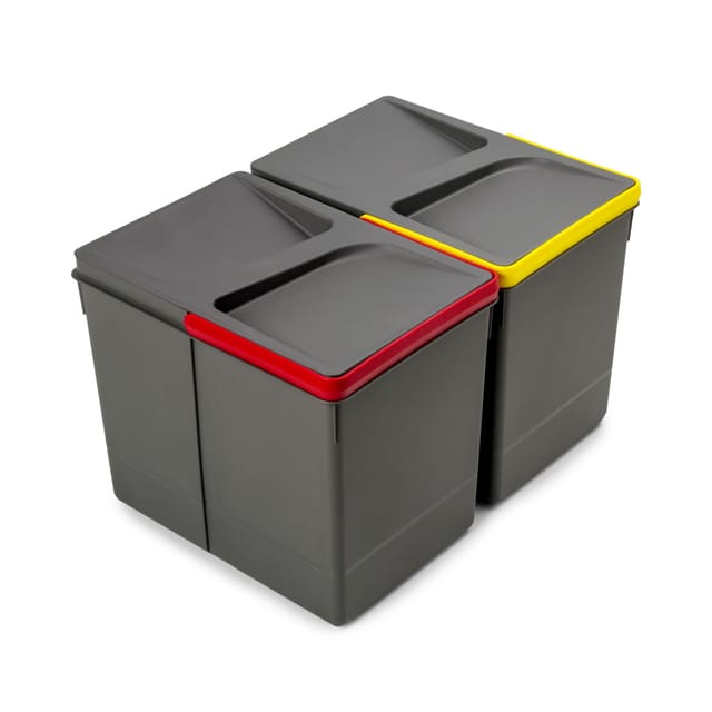 Emuca Lot Recycle Behälter für Küchenschublade Höhe 266 mm 1x15Liter Kunststoff AnthrazitGrau