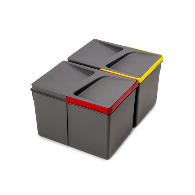 Emuca Lot Recycle Behälter für Küchenschublade Höhe 216 mm 1x12Liter Kunststoff AnthrazitGrau