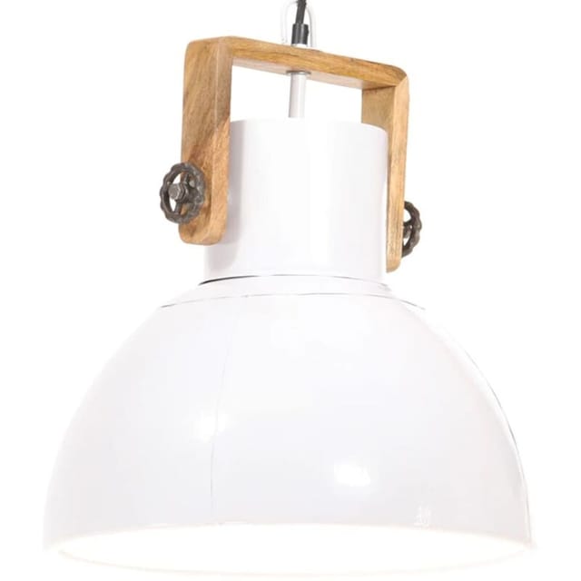 vidaXL Hängelampe Industriestil 25 W Weiß Rund 40 cm E27 320538