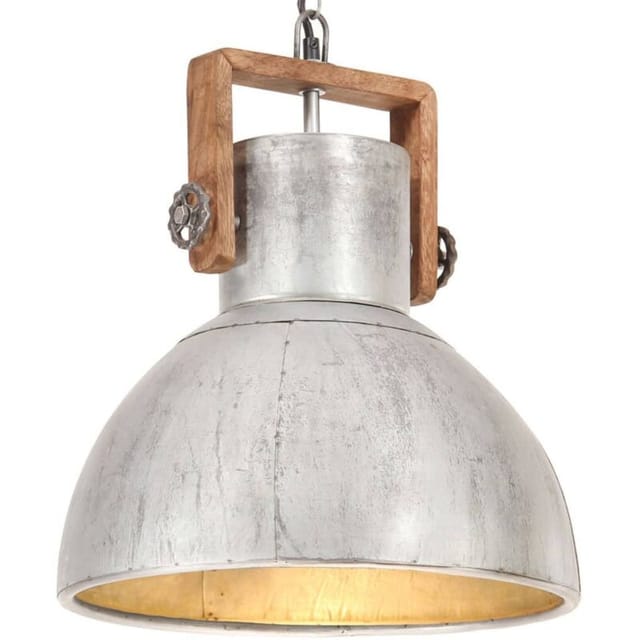 vidaXL Hängelampe Industriestil 25 W Silbern Rund 40 cm E27 320529