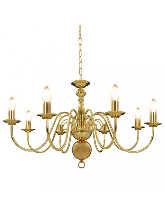 vidaXL Kronleuchter Golden für 8 x E14 Glühbirnen 281619