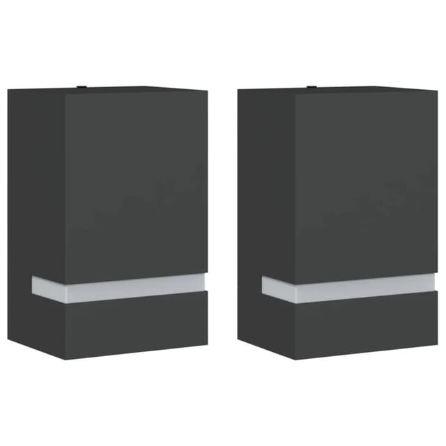vidaXL Außenwandleuchten 2 Stk Schwarz Edelstahl 4006334