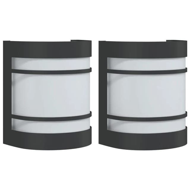 vidaXL Außenwandleuchten 2 Stk Schwarz Edelstahl 4006299