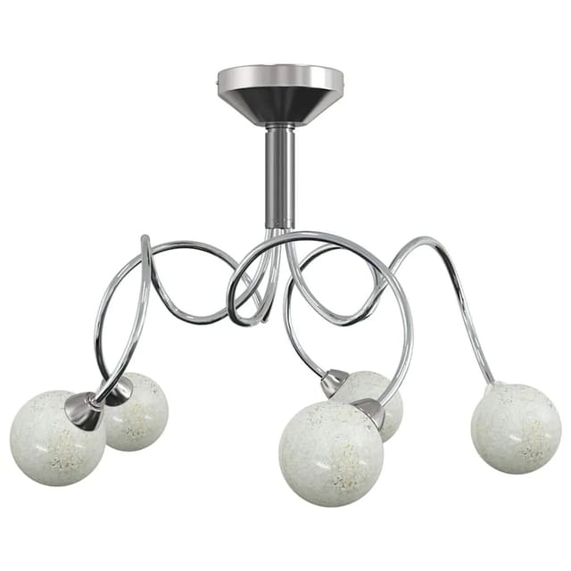 vidaXL Deckenleuchte mit Runden Glasschirmen für 5 G9 LED-Leuchtmittel 337907