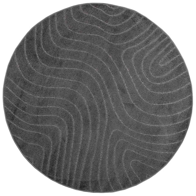 vidaXL Bereichsteppiche Rund PALMERAS Anthrazit Ø 160 CM Polyester 42022672