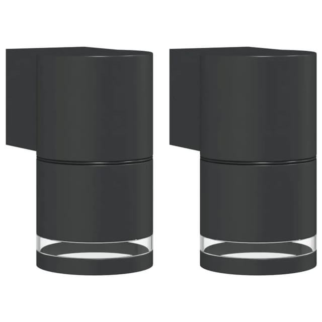 vidaXL Außenwandleuchten 2 Stk Schwarz Aluminiumdruckguss 4006321