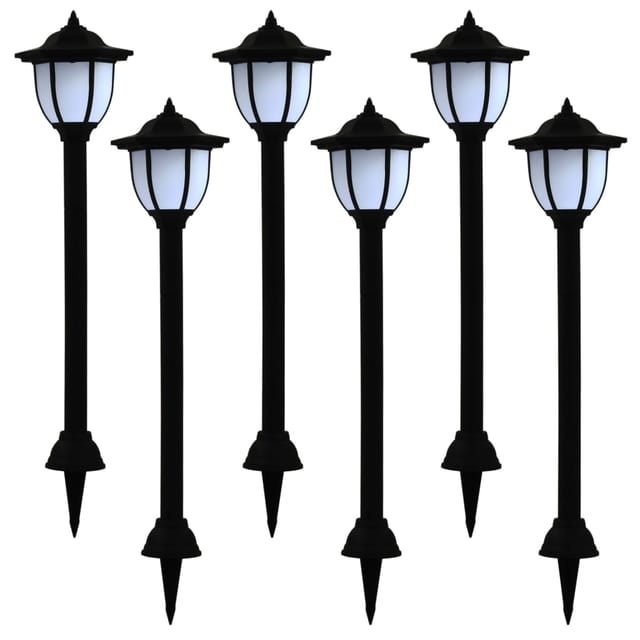vidaXL Solar-Außenleuchten 6 Stk LED Schwarz 277138