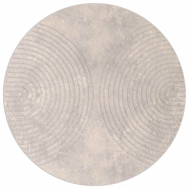 vidaXL Bereichsteppiche Rund GALATI Beige Ø 160 CM Polyester 42022815