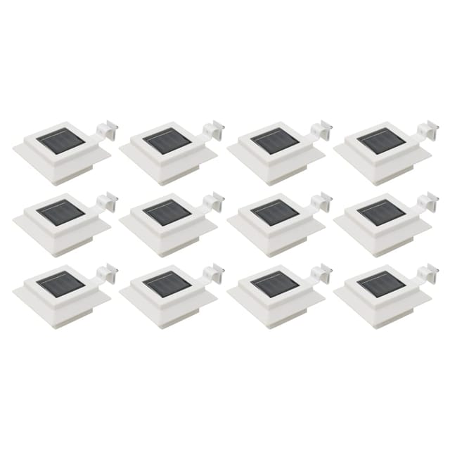 vidaXL Solar-Außenleuchten 12 Stk LED Rechteckig 12 cm Weiß 277137