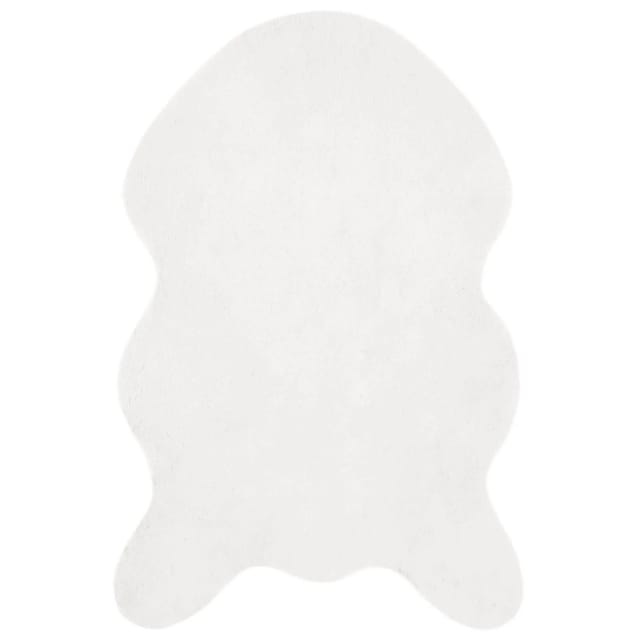 vidaXL Rutschfester Kunstfellteppich Olite Weiß 50 x 80 cm Polyester 42021628