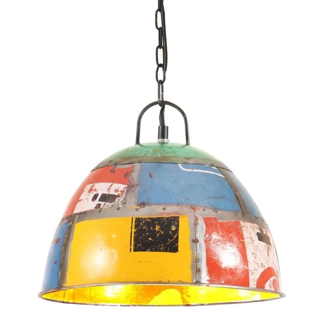 vidaXL Hängelampe Vintage Industriestil 25 W Mehrfarbig Rund 31 cm E27 320550