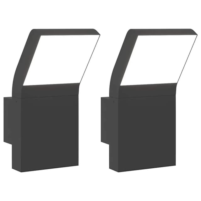 vidaXL LED-Außenwandleuchten 2 Stk Schwarz Aluminiumdruckguss 4006269