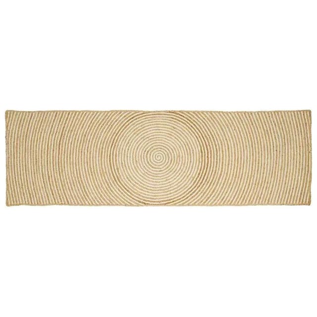 vidaXL Teppich Natur und Weiß 60 x 300 cm Jute 42010712