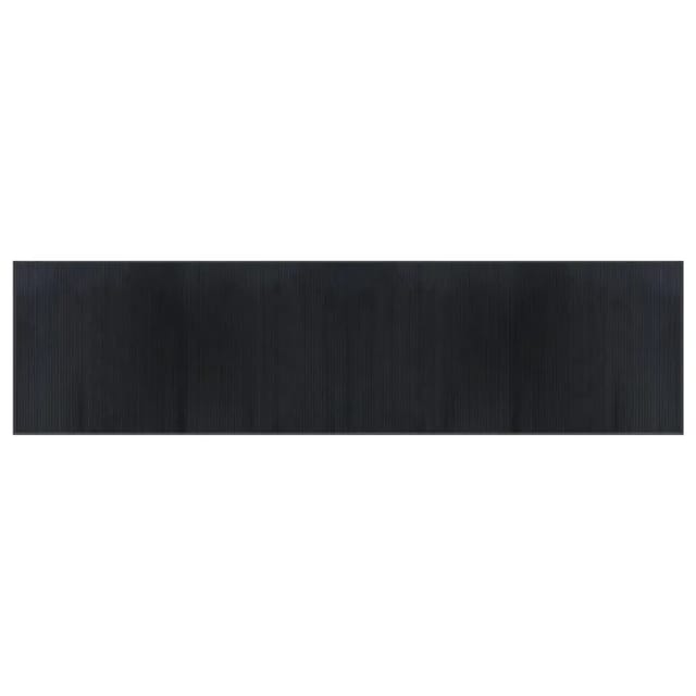 vidaXL Teppich Rechteckig Schwarz 100x400 cm Bambus 376954
