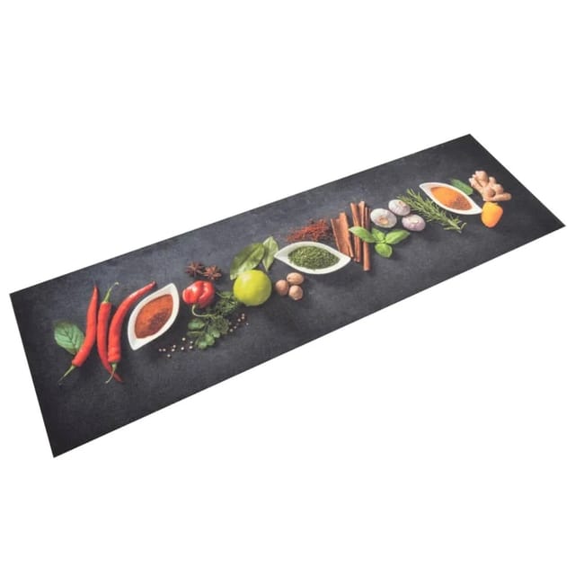vidaXL Küchenteppich Waschbar Gewürze 45x150 cm Samt 136540