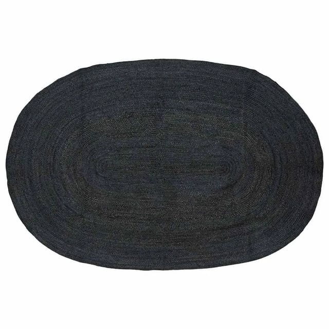 vidaXL Bereichsteppiche Oval Schwarz 152 x 245 cm Jute 42010644