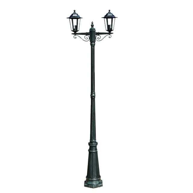vidaXL Gartenlaterne 2 Flammig 215 cm Dunkelgrün/Schwarz Aluminium 40247