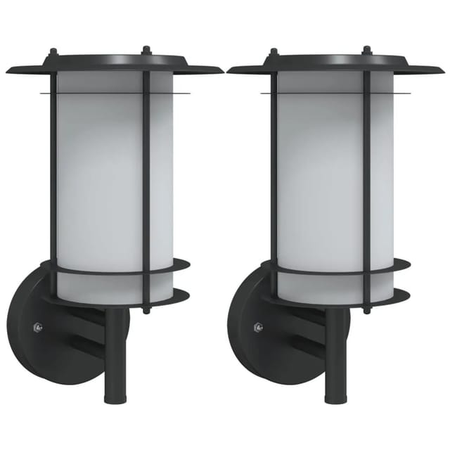vidaXL Außenwandleuchten 2 Stk Schwarz Edelstahl 4006289