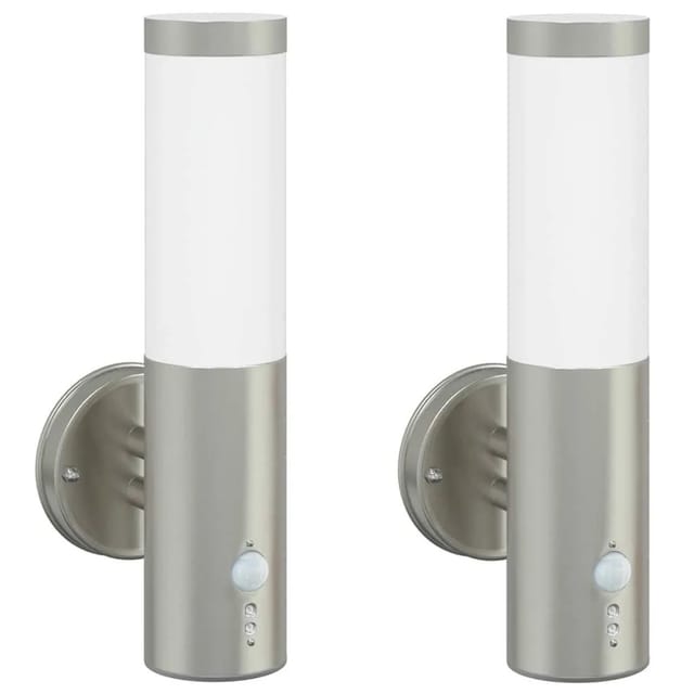 vidaXL Außenwandleuchte 2 Stk Silber 15 x 7,5 x 33 cm 4005954
