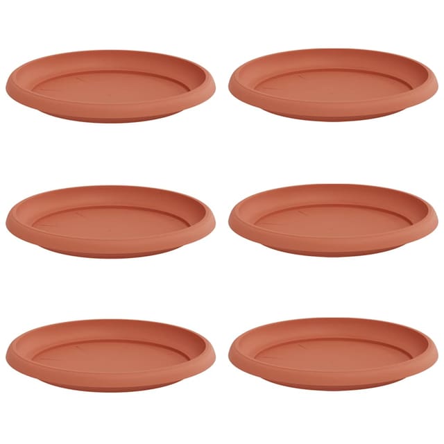 vidaXL Runde Blumenplatte 6 Stk Ziegelrot Ø 21,5 x 2,5 cm Kunststoff 42020303