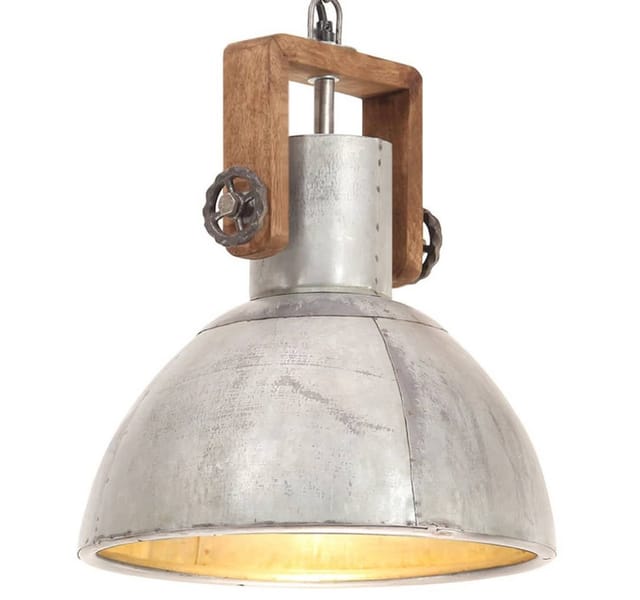 vidaXL Hängelampe Industriestil 25 W Silbern Rund 30 cm E27 320530