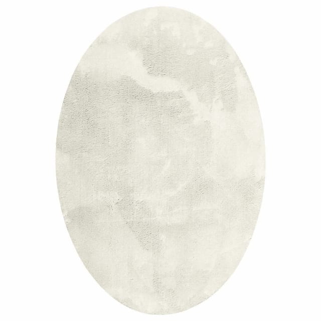 vidaXL Bereichsteppiche Oval HUARTE Creme 140 x 200 cm Polyester 4103624