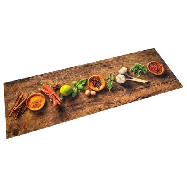 vidaXL Küchenteppich Waschbar Gewürze 60x300 cm Samt 4005607