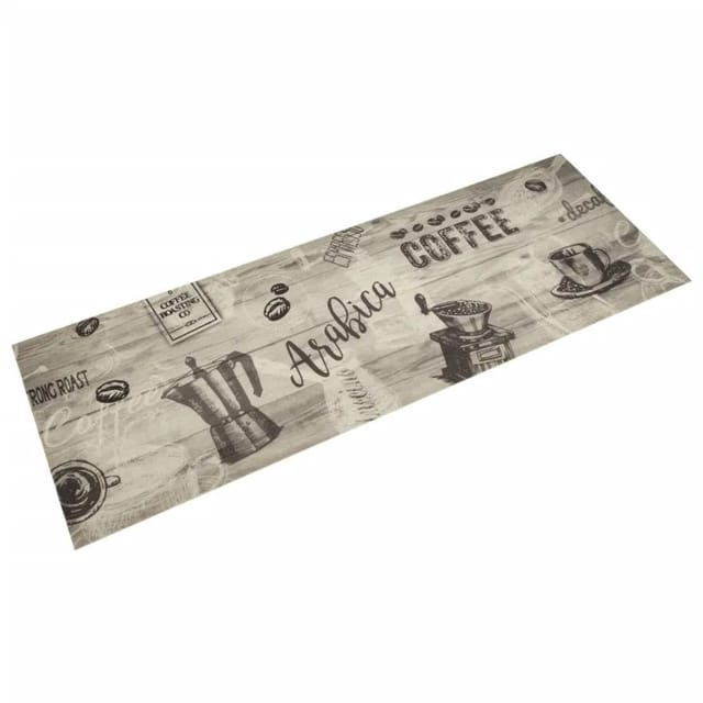 vidaXL Küchenteppich Waschbar Kaffee Grau 60x180 cm Samt 4005582