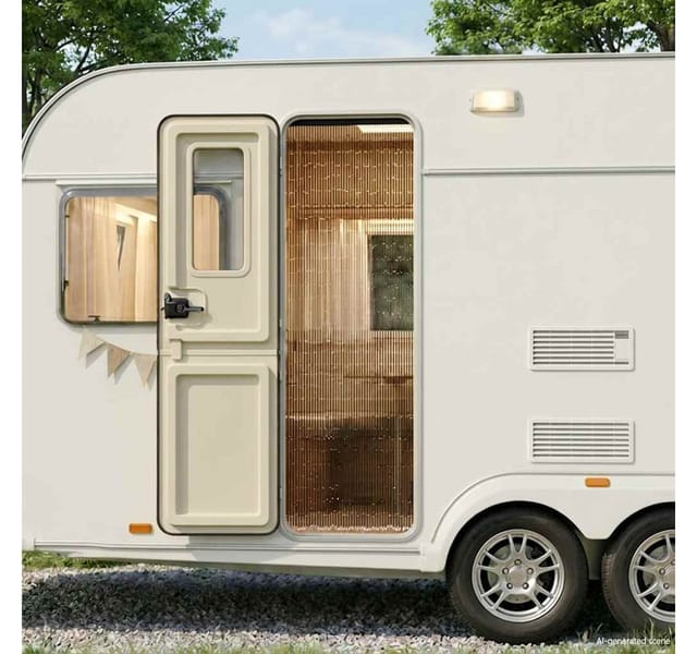 vidaXL Insekten-Türvorhang Dunkelgrau 56x185 cm Bambus 4017447