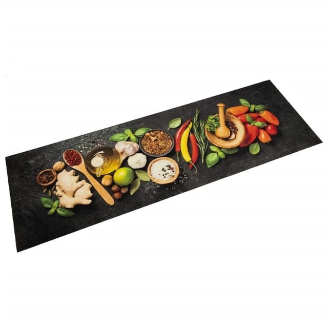 vidaXL Küchenteppich Waschbar Gewürze 60x180 cm Samt 4005615