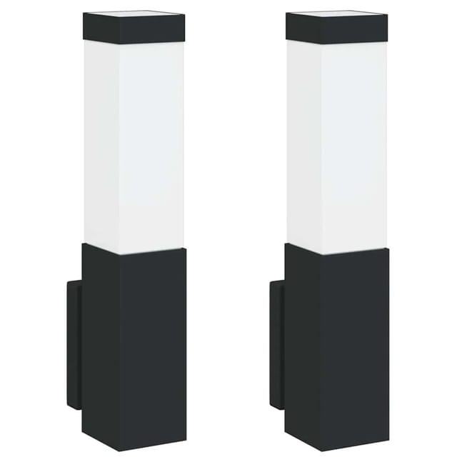 vidaXL Außenwandleuchte 2 Stk Schwarz 10,5 x 6 x 33 cm 4005964