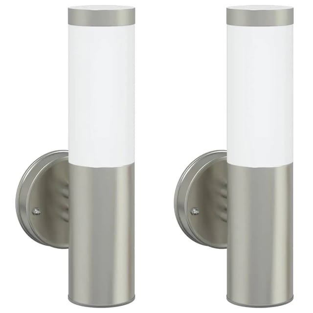 vidaXL Außenwandleuchte 2 Stk Silber 15 x 7,5 x 33 cm 4005952